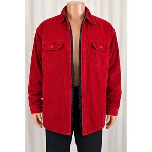 Appalachian Trail Corduroy Shirt Jacket Men's XL Red Quilted Lined Button Up